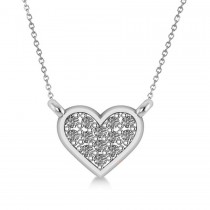 Diamond Heart Pendant Necklace 14k White Gold (0.13ct)