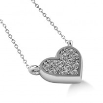 Diamond Heart Pendant Necklace 14k White Gold (0.13ct)