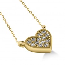Diamond Heart Pendant Necklace 14k Yellow Gold (0.13ct)