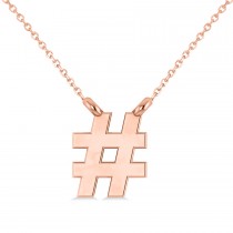 Hashtag Pendant Necklace 14K Rose Gold