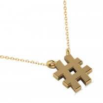 Hashtag Pendant Necklace 14K Yellow Gold