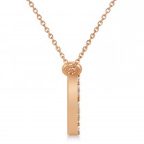 Diamond Hashtag Fashion Pendant Necklace 14K Rose Gold (0.10ct)