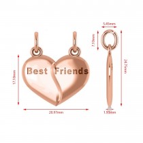 Best Friend Break Apart Pendant Necklace 14k Rose Gold