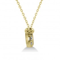 Horizontal Diamond Safety Pin Pendant Necklace 14k Yellow Gold (0.07ct)