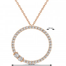 Diamond Locked Circle of Life Pendant Necklace 14k Rose Gold (0.46ct)