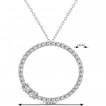 Lab Grown Diamond Locked Circle of Life Pendant Necklace 14k White Gold (0.46ct)