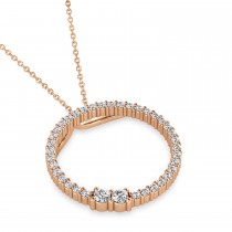 Moissanite Locked Circle of Life Pendant Necklace 14k Rose Gold (0.46ct)
