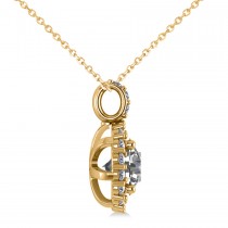 Round Diamond Halo Pendant Necklace 14k Yellow Gold (2.40ct)