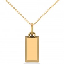 Gold Bullion Bar Pendant Necklace 14k Yellow Gold