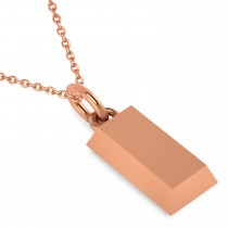 Large Gold Bullion Bar Pendant Necklace 14k Rose Gold