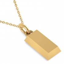 Large Gold Bullion Bar Pendant Necklace 14k Yellow Gold