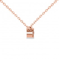 Diamond Bar Bezel Set Pendant Necklace 14k Rose Gold (0.40ct)