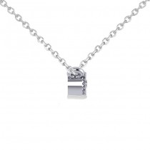 Diamond Bar Bezel Set Pendant Necklace 14k White Gold (0.40ct)