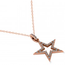 Star Shaped Diamond Pendant Necklace 14k Rose Gold (0.36ct)