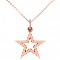 Star Shaped Pendant Necklace 14k Rose Gold