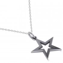 Star Shaped Pendant Necklace 14k White Gold