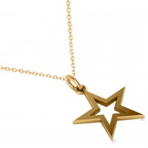 Star Shaped Pendant Necklace 14k Yellow Gold
