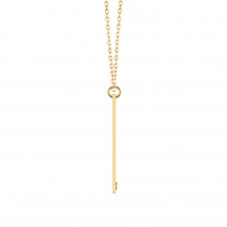Name Engravable Garnet Bar Pendant Necklace 14k Yellow Gold (0.03ct)