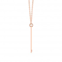 Name Engravable Tanzanite Bar Pendant Necklace 14k Rose Gold (0.03ct)