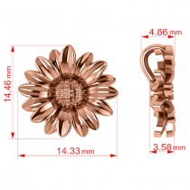 Multilayered Daisy Flower Pendant Necklace 14K Rose Gold
