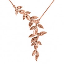 Vine Leaf Pendant Necklace 14k Rose Gold