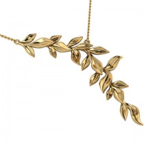 Vine Leaf Pendant Necklace 14k Yellow Gold