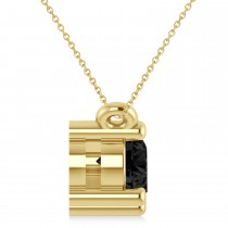 Three Stone Diamond & Black Diamond Pendant Necklace 14k Yellow Gold (1.00ct)