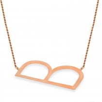 Personalized Large Tilted Initial Necklace 14k Rose Gold