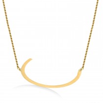 Personalized Large Tilted Initial Necklace 14k Yellow Gold