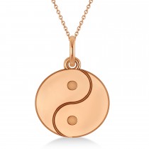 Yin Yang Symbol Pendant Necklace 14k Rose Gold
