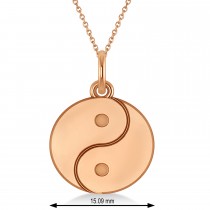 Yin Yang Symbol Pendant Necklace 14k Rose Gold