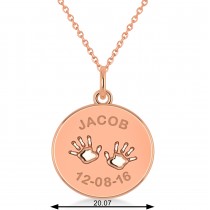 Personalized Baby Name Charm Pendant Necklace 14k Rose Gold
