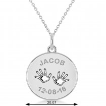 Personalized Baby Name Charm Pendant Necklace 14k White Gold