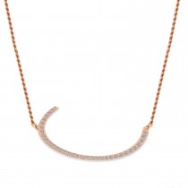 Personalized Diamond Large Tilted Initial Necklace 14k Rose Gold