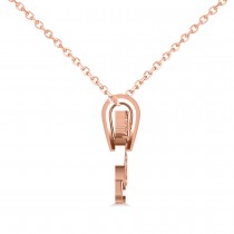 Diamond Accented Dog Pendant Necklace 14K Rose Gold (0.21ct)