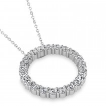 Lab Grown Diamond Circle of Life Pendant Necklace 14k White Gold (2.10ct)