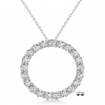 Lab Grown Diamond Circle of Life Pendant Necklace 14k White Gold (2.10ct)