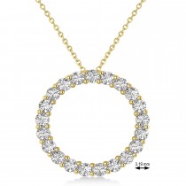 Lab Grown Diamond Circle of Life Pendant Necklace 14k Yellow Gold (2.10ct)