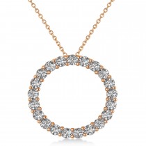 Moissanite Circle of Life Pendant Necklace 14k Rose Gold (2.10ct)