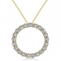 Moissanite Circle of Life Pendant Necklace 14k Yellow Gold (2.10ct)