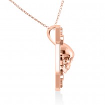 Skull & Cross Men's Pendant Necklace 14k Rose Gold