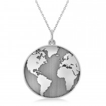 Earth's Cosmopolitan View Pendant Necklace 14k White Gold