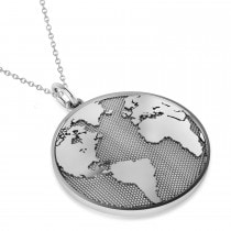 Earth's Cosmopolitan View Pendant Necklace 14k White Gold