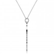 Israel Map Pendant Necklace 14K White Gold
