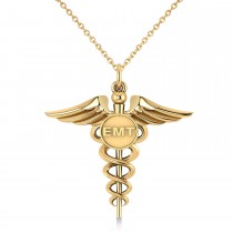 Emergency Medical Technician (EMT) ID Pendant Necklace 14k Yellow Gold