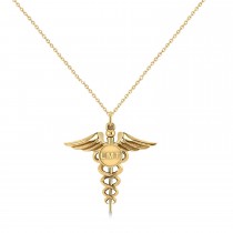 Emergency Medical Technician (EMT) ID Pendant Necklace 14k Yellow Gold