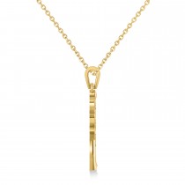 Diamond Family Tree Of Life Charm Pendant Necklace 14k Yellow Gold (0.11 ct)
