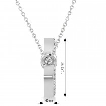 Personalized Diamond Name Pendant Necklace 14k White Gold