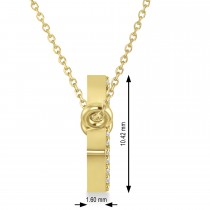 Personalized Diamond Name Pendant Necklace 14k Yellow Gold