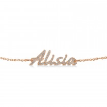 Personalized Diamond Name Bracelet 14k Rose Gold